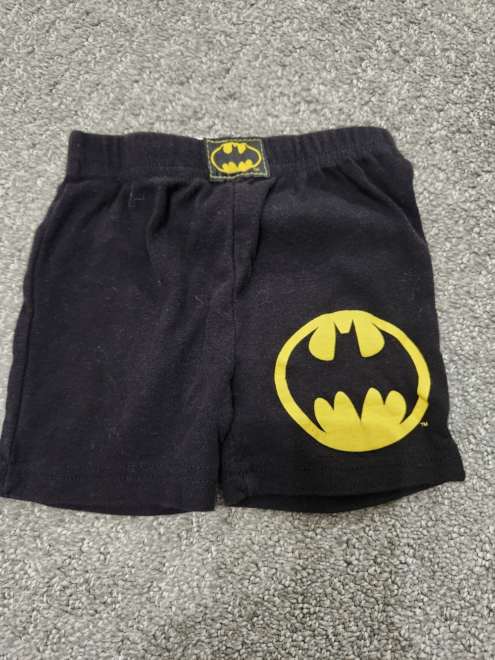 Batman Black Kids Shorts with Yellow Logo 2t